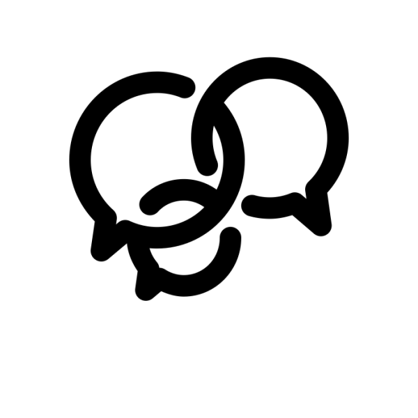 Illustration représentant des bulles de conversations qui s'entremêlent